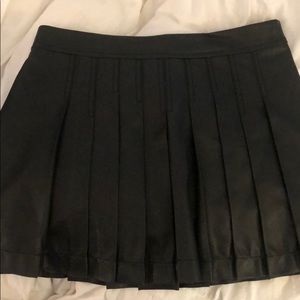 BCBG vegan leather pleated skirt